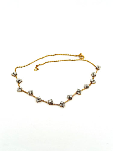 Collier Collier choker or jaune et oxydes de zirconium 58 Facettes