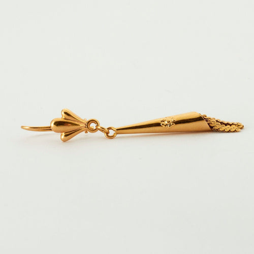 Boucles d'oreilles Pendants d'oreilles or décor passementerie 58 Facettes