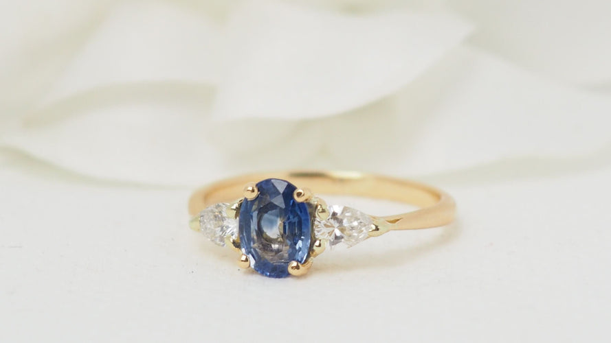 Bague 54 Bague Saphir 1.06ct Diamants 58 Facettes 27971