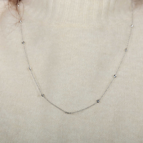 Collier Collier Or blanc 10 diamants 58 Facettes 8393