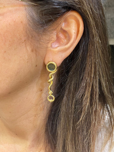 Boucles d'oreilles Boucles d’oreilles anciennes Or jaune Pièces antiques Diamants 58 Facettes