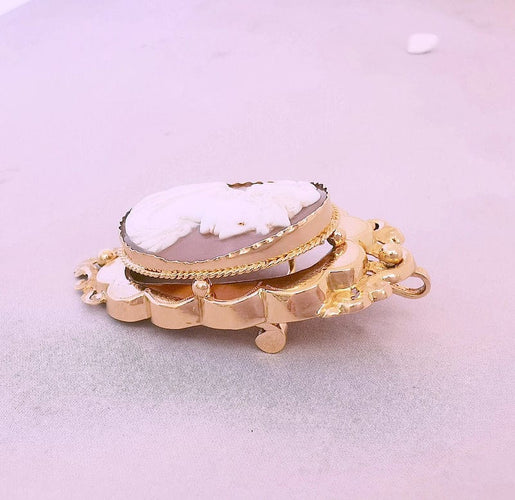 Pendentif Pendentif/Broche Camée sur Agate Or Rose 58 Facettes AA 1463