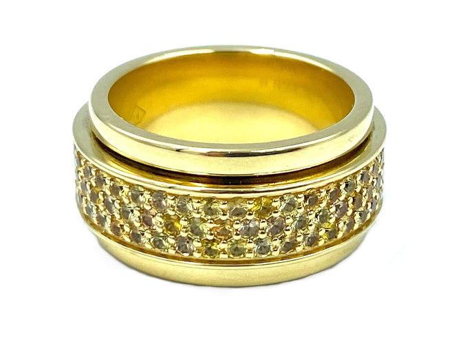 Bague 55 PIAGET - Bague Possession or jaune et saphirs jaunes 58 Facettes