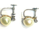 Boucles d'oreilles Boucles d’oreilles anciennes diamants et perles de culture 58 Facettes