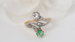 Bague 53.5 Bague Toi Et Moi En Or Et Platine, Emeraude Et Diamants 58 Facettes 31522