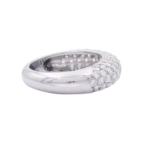 Bague 57 Bague pavage en or blanc, diamants. 58 Facettes 33136