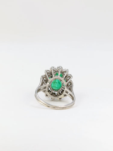 Bague Bague marguerite émeraude et diamants 58 Facettes 617