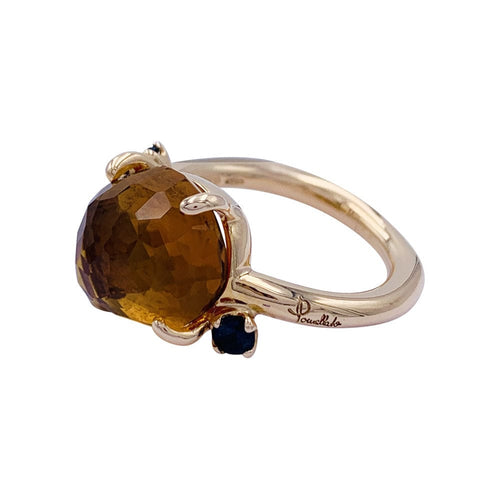 Bague 52 Pomellato - bague Bahia, or rose, citrine, saphirs. 58 Facettes 32499