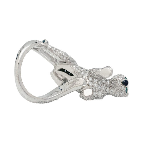 Bague 51 Bague Haute Joaillerie Cartier, "Panthère de Cartier", or blanc, diamants. 58 Facettes 31543