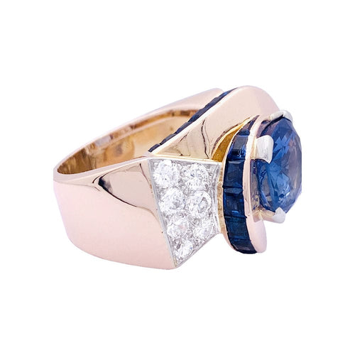 Bague 60 Bague Tank or rose, diamants, saphirs. 58 Facettes 33460