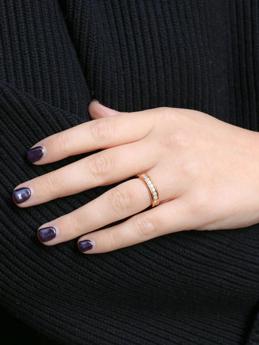 Bague 53 Demi-Alliance américaine diamants 0,36 ct 58 Facettes J99