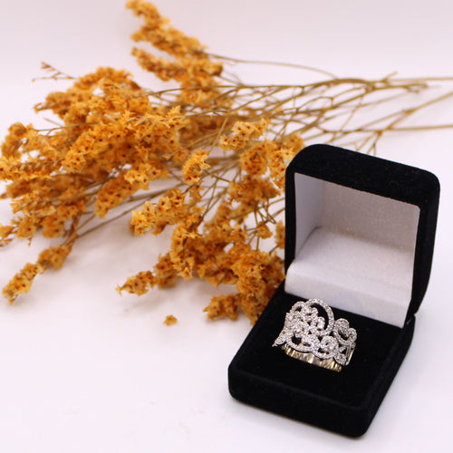 Bague 60 Bague or blanc arabesques diamants 58 Facettes