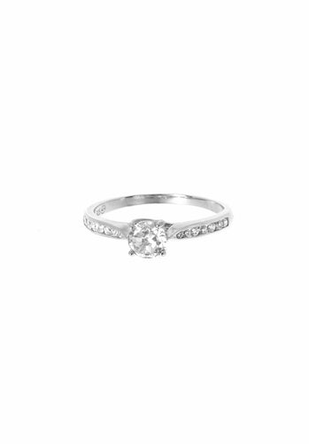 Bague 54 Bague BIJOU PRECIEUX Solitaire accompagné 0.48 ct en Or Blanc 750/1000, Or Jaune 750/1000, Or Rose 750/1000 58 Facettes 55322-50461