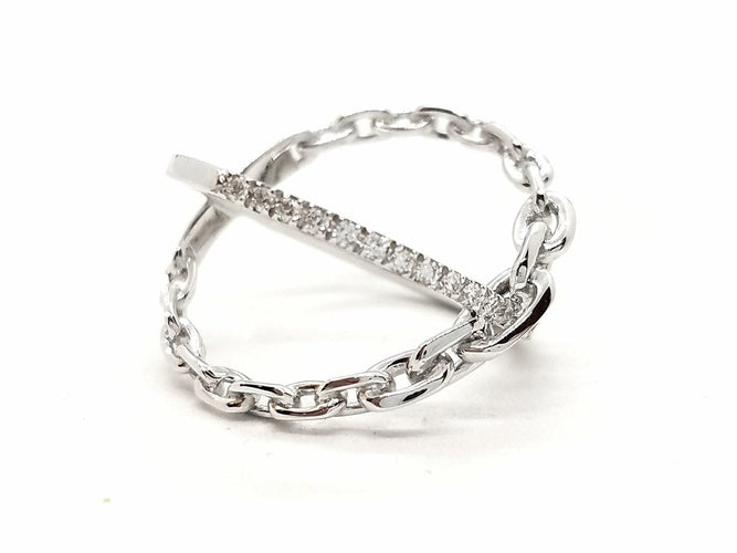 Bague 53 Bague Or blanc Diamant 58 Facettes 578806RV