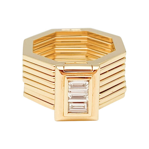 Bague 52 Poiray, "Bague Bracelet", or jaune, diamant. 58 Facettes 31417