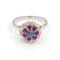 Bague 57 Bague Marguerite Or blanc Saphir 58 Facettes 1628715CN
