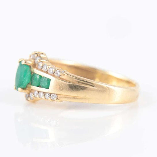 Bague Bague Émeraude Diamants Or jaune 58 Facettes