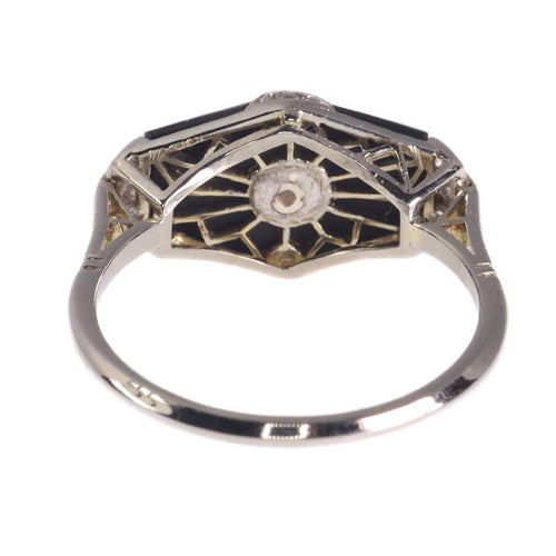 Bague 54 Bague Art Déco diamant et onyx 58 Facettes 19324-0206