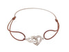 Bracelet bracelet sur cordon DINH VAN double coeur r9 14 a 20 cm or blanc diamants 58 Facettes 253351