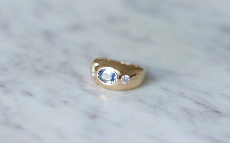 Bague Bague jonc saphir Ceylan diamants 58 Facettes