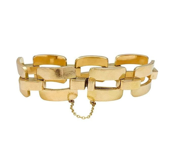 Bracelet Bracelet Tank en or rose. 58 Facettes 31395