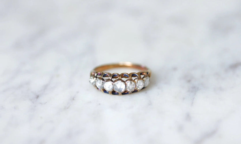 Bague Bague jarretière, diamants taillés rose 58 Facettes