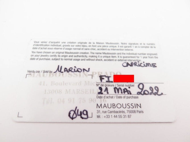 Bague 49 bague MAUBOUSSIN alliance capricime or 18k diamants 0.3ct 49 58 Facettes 253698