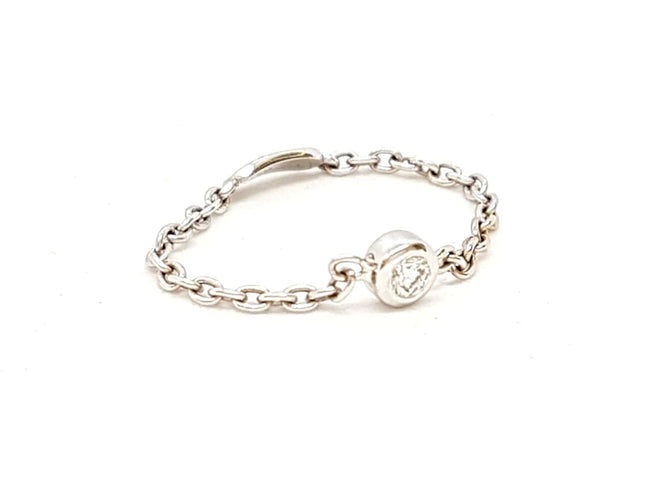 Bague 52 Bague Chaînette Or blanc Diamant 58 Facettes 578686RV