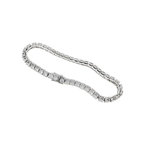 Bracelet Bracelet ligne diamants en or blanc. 58 Facettes 31364
