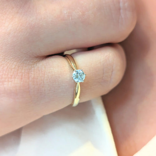 Bague 53 Bague Solitaire 2 ors Diamant 0.20ct 58 Facettes 27211