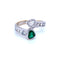Bague 59 Bague "Vous et Moi" Emeraude Diamants 58 Facettes