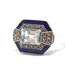 Bague Bague en Argent, topaze & émail bleu 58 Facettes