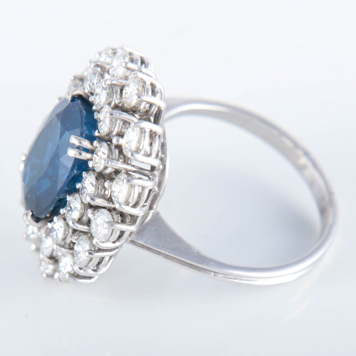 Bague 51 Bague double entourage Saphir Diamants 58 Facettes