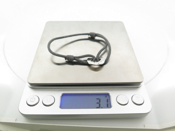 Bracelet bracelet DINH VAN cible gm en or blanc 18k diamants cordon gris 58 Facettes 239410