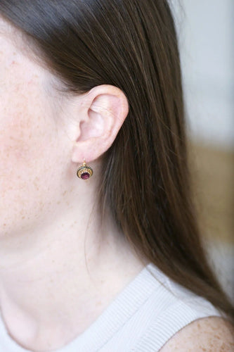 Boucles d'oreilles Boucles d'Oreilles, Email et Grenats 58 Facettes