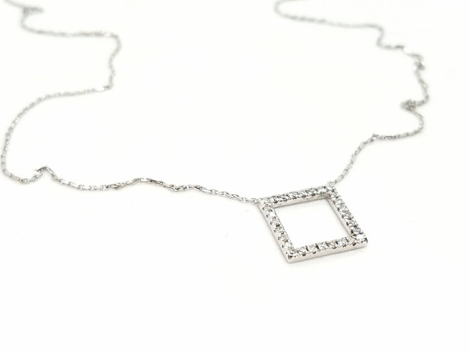 Collier Collier Or blanc Diamant 58 Facettes 579211RV
