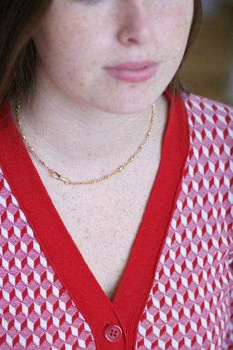 Collier Chaîne de montre ancienne, maille torsadée or rose 58 Facettes