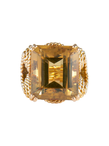 Bague Citrine / 51 / Or Jaune BAGUE "CORDAGE" CITRINE & OR 58 Facettes BO/220026 STA