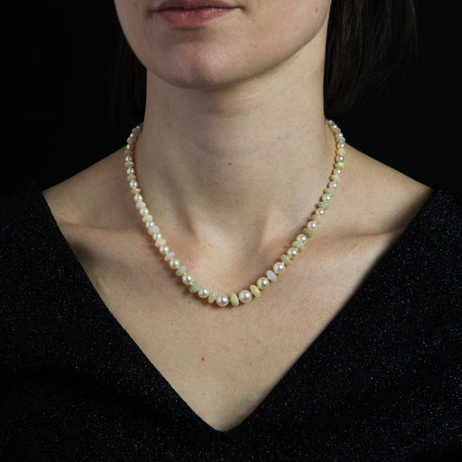 Collier Collier perles de culture et perles d'opales facetté 58 Facettes 23-350