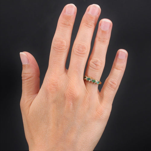 Bague 54 Bague jarretière émeraudes diamants 58 Facettes 21-156A