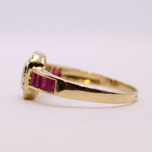 Bague Bague Octogonale Rubis et Diamants 58 Facettes