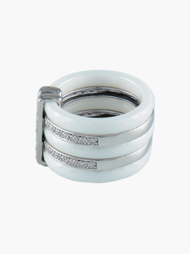 Bague Bague Céramique et Diamants 58 Facettes