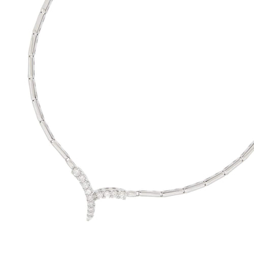 Collier Collier Or blanc Diamants 58 Facettes 32630