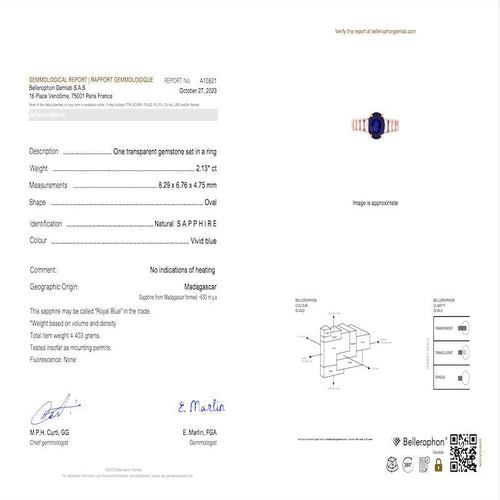 Bague 51 Bague Van Cleef & Arpels saphir et diamants baguette. 58 Facettes 33085