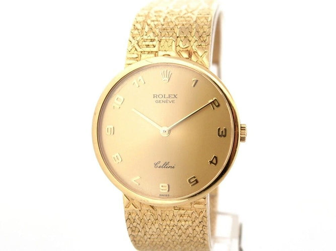 Montre vintage montre ROLEX cellini 4934 32 mm mecanique en or jaune 18k 58 Facettes 253474