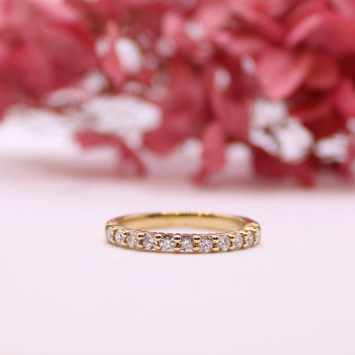 Bague 51 Alliance demi-tour Or jaune 11 Diamants 58 Facettes