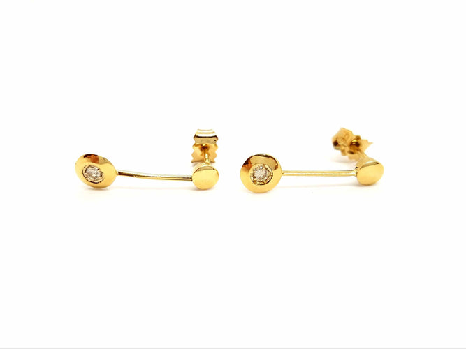 Boucles d'oreilles Boucles d'oreilles Pendants Or jaune Diamant 58 Facettes 760707CN