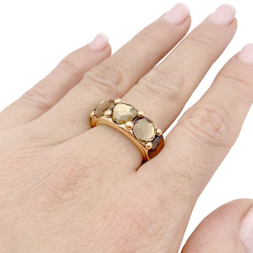 Bague 55 Bague Pomellato, "Narciso", or rose, quartz fumé. 58 Facettes 33596