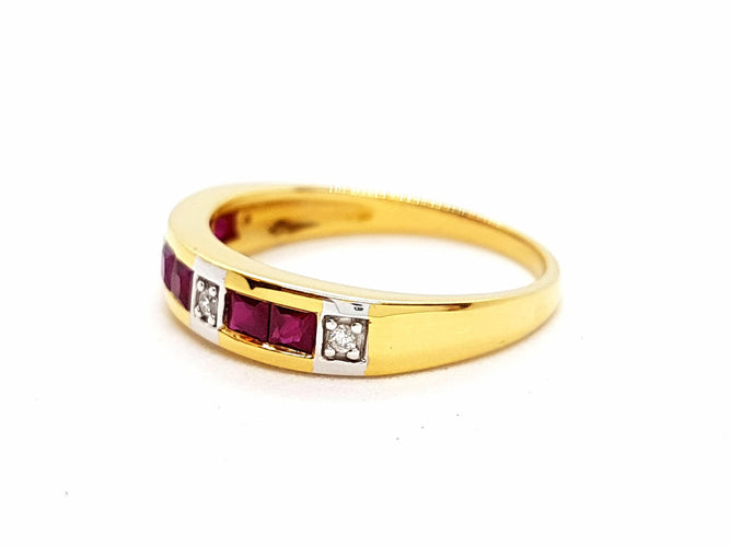 Bague 56 Bague Or jaune Rubis 58 Facettes 06319CD