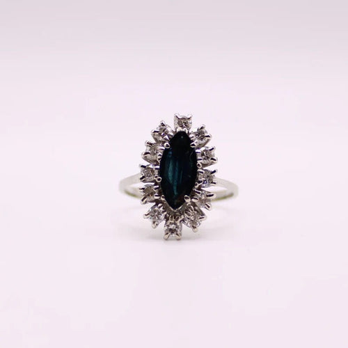 Bague Bague Marquise Saphir navette diamants 58 Facettes